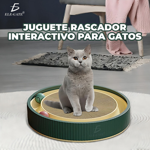 Rascador Para Gatos Juguete Almohadilla Interactiva Verde