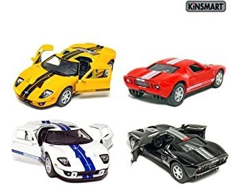 Juego De 4: 2006 Ford Gt Sport Car 1:36 Escala (negro/ro Atc