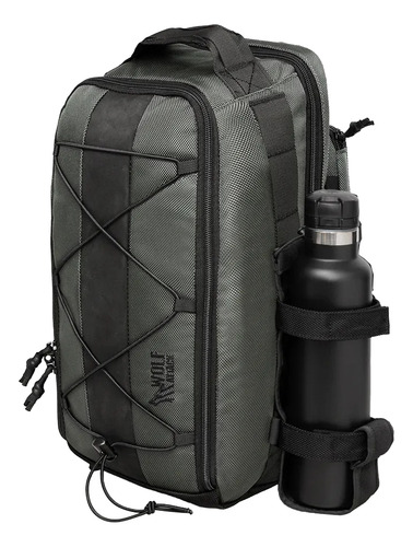 Mochila Transversal Wolf Attack Maverick Urban Zíper Ykk® Cor Urban Grey Desenho Do Tecido Lisa
