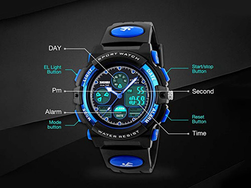 Reloj Digital Impermeable Y Deportivo P/niños Negro