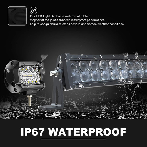 Barra De Luz Led Curvada Dot 5d De 52 Pulgadas+2 Cub 4321117