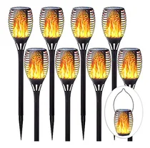 Comprar Fitsan Paquete De 8 Luces De Antorcha Solar Con Llama Parpad