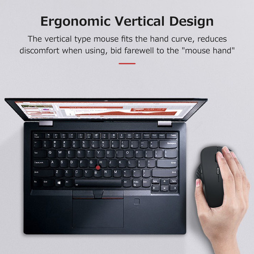 Ratón Vertical Inalámbrico De 2,4 G, 6 Teclas, Ergonómico, 3