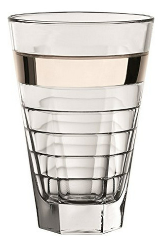 Majestic Gifts European Glass Highball Con Banda De Platino 