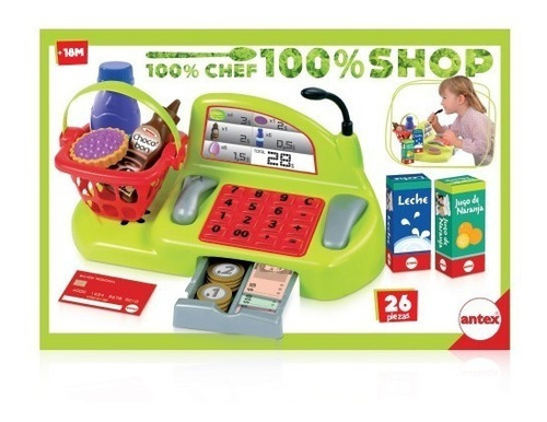 Caja Registradora Con Accesorios 100% Chef Super Shop