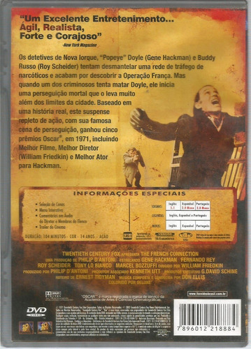Dvd Filme Operação França - Original (Usado)