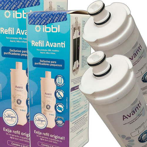 Kit 2 Refil Purificador Bebedouro Água Vela Avanti Mio Viváx