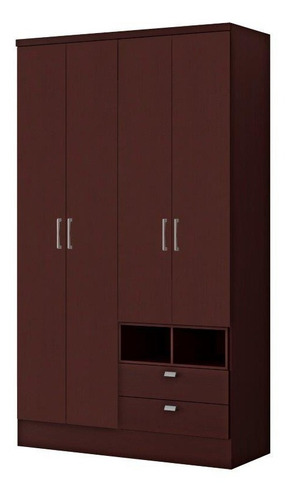 Ropero Closet Bertolini 597 4 Ptas 2 Cajones Caoba 2.06mts