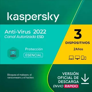 Kaspersky Antivirus 3 Pc 2 Años Oferta Especial K