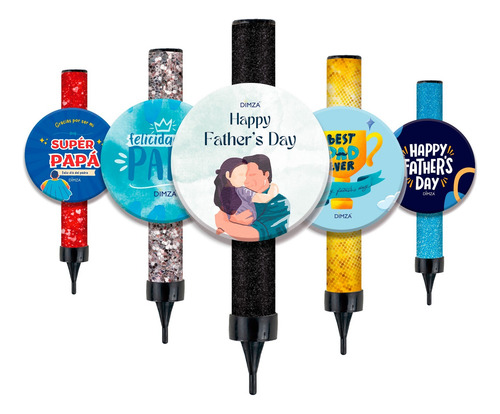 100 Velas De 12.5cm Letrero Feliz Dia Del Padre Chispa Fria