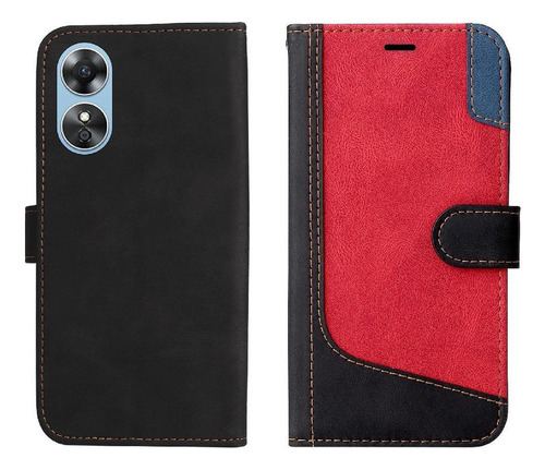 Funda Abatible For Oppo A17 Color Patchwork Único Con Y