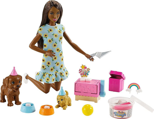 Muñeca Barbie Party Playset 2 De 115 Pulgadas Para Morena Y