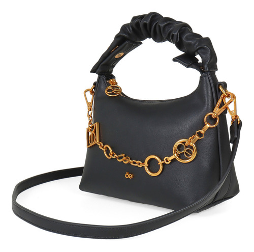 Bolsa Satchel Para Mujer Cloe Chica Detalle Cadena Color Negro