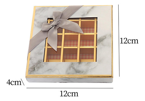 Caja De Chocolate Caja De Dulces Vacía 9 Rejillas Gris