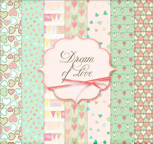 Kit De Papel Digital Shabby Chic Corazones Dream Of Love