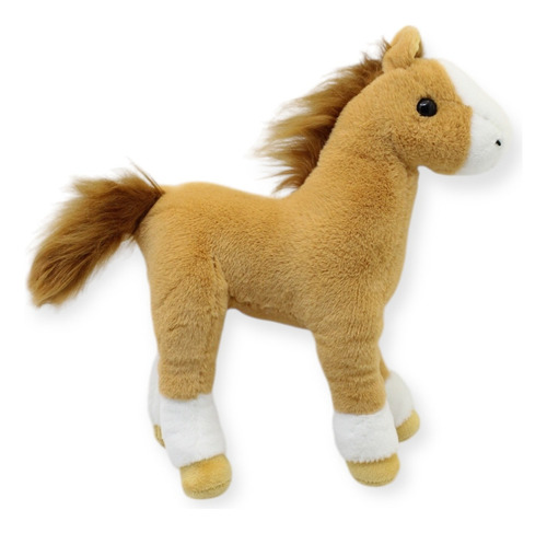 Caballo De Peluche Café Claro Con Sonido Juguete Suave 27cm Color Marrón Claro
