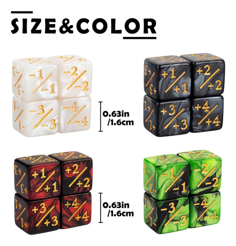 Juego De 48 Piezas Mtg Counter Dice +1/+1 Counters Tokens Ma