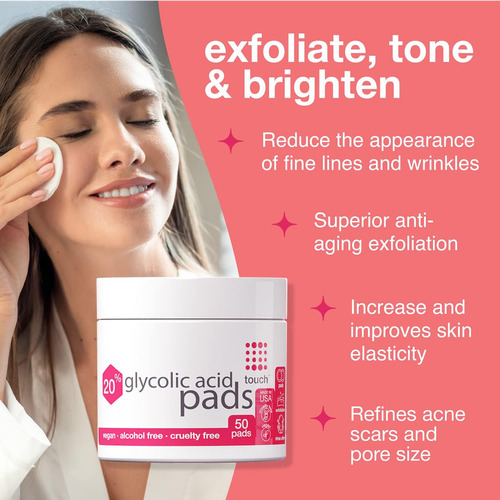 Toallitas Exfoliantes Face Wipes Touch Con 20% De Ácido Glic