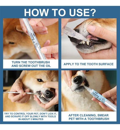 Kit De Reparación De Dientes Para Mascotas, Jeringas Blanque