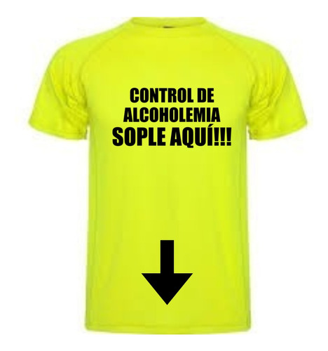 Remera Fluor Amarilla Bariloche Egresados Alcholemia Control