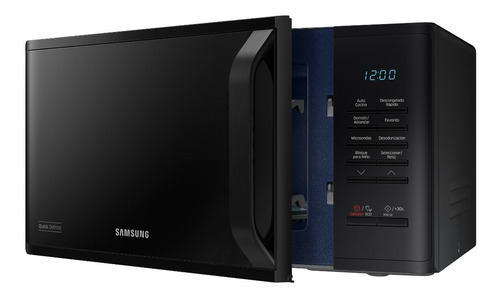 Imagen 6 de 8 de Microondas Samsung Negro Con Esmalte Cerámico 23 L
