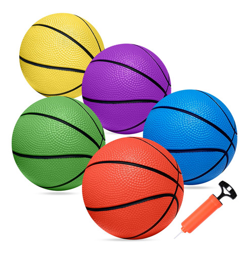 Juego De 5 Pelotas De Baloncesto 15 Cm Con Bomba De Pvc Para