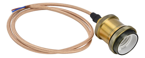 Colgante Vintage Con Cordón Portalámparas E27, Color Dorado
