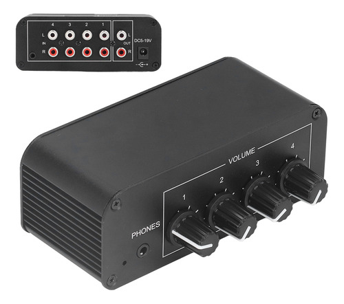 Mixer De Som Estéreo De 4 Canais Rca De Entrada E Saída Mini