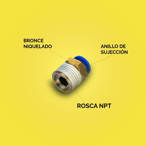 10 Pz Conexión Rapida Neumatica 6mm X 1/8 Npt ( Racor )