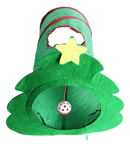 Cat Tunnel Christmas Tree Toy With Cute Ringing Pendant Play