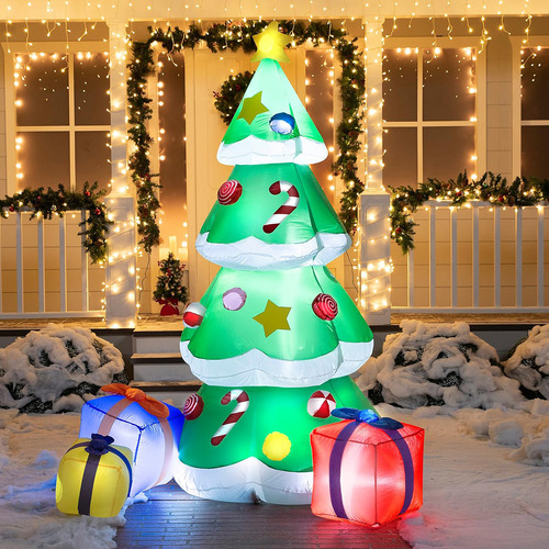 2.1m Bolsa Inflable Para Regalo Con Forma Árbol De Navidad