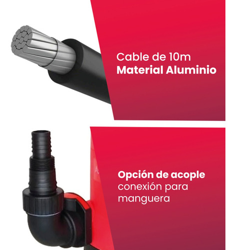 Imagen 4 de 10 de Bomba Sumergible Desagote 8 Mts 750w 220v Agua Pektra Pozo