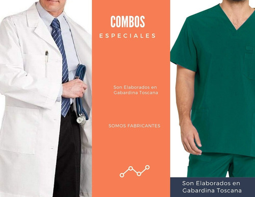 Batas De Caballeros + Uniformes Medicos Marca Yakoz En Combo
