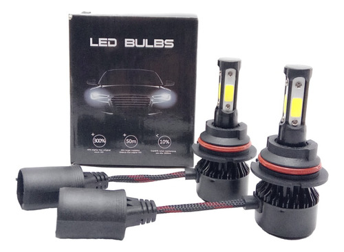 Bombillos 9007 Luces Led 4 Caras 100w/ 16000lm 8000k