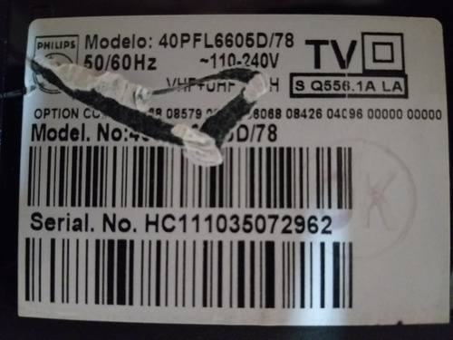 Tv Led Phillips 40 Pol. Mod. 40pfl6605d/78