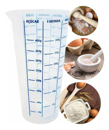 Copo Medida 500ml + Pote Redondo Com Tampa 5,2 Litros Colors