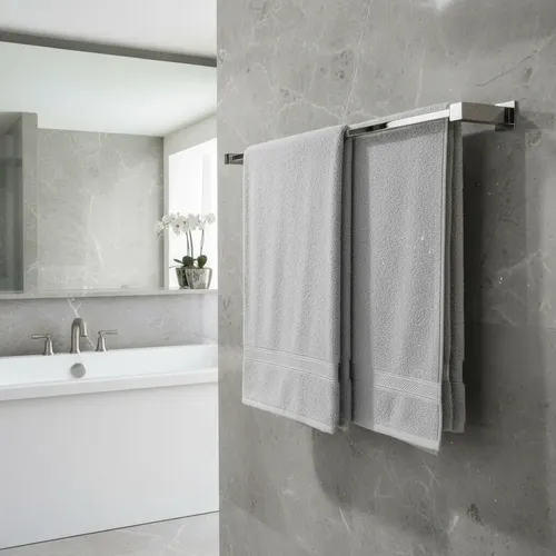 Porta Toalha Duplo De Banheiro [70cm] Aço Inox 304 [q-td70] Prateado