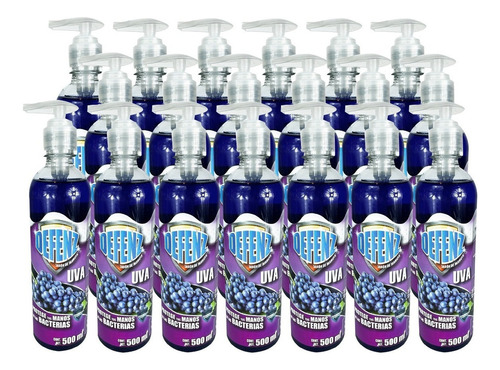 Jabón Liquido Manos Uva 500 Ml 19 Piezas Defenz