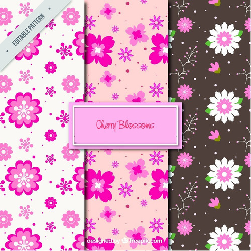 Pack Fondos Vectorizados Cherry Blossoms Flores Cerezo .ai