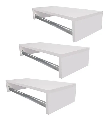 comprar Kit 3 Cabideiros De Parede Arara Porta Roupas Quarto Closet
