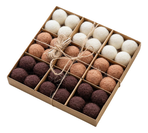 24 Uds Bolas De Fieltro De Lana Navideñas Para Estilo D