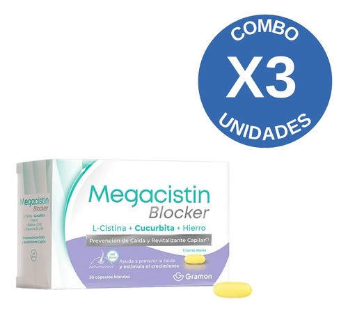 Megacistin Blocker Anticaida Combo X 3 Cajas X 30 Capsulas