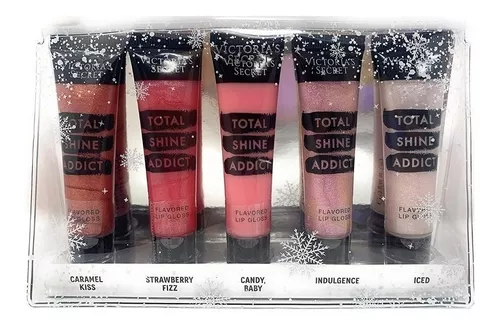 Victorias Secret Gloss Total Shine Addict Set 5 Píezas Color Rosa