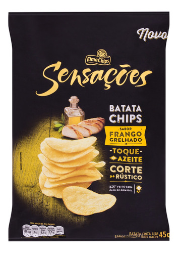 Batata Frita Elma Chips Sensações frango grelhado sem glúten 45 g