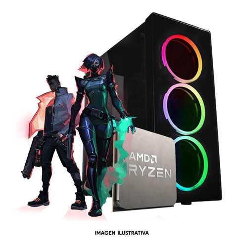 Imagen 1 de 3 de Pc Armada Gamer Amd Ryzen 7 5700g 32gb Nvme 500gb 80plus