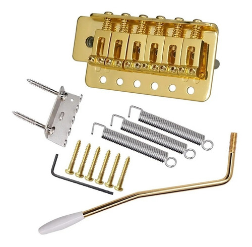 Ponte Para Stratocaster Com Tremolo Dourado Kit Completo