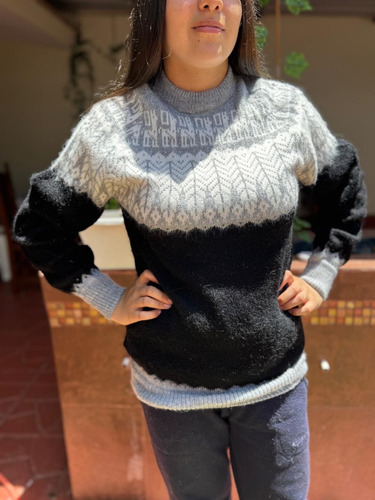 Sueter Pulover De Lana De Alpaca Clásico Hojitas