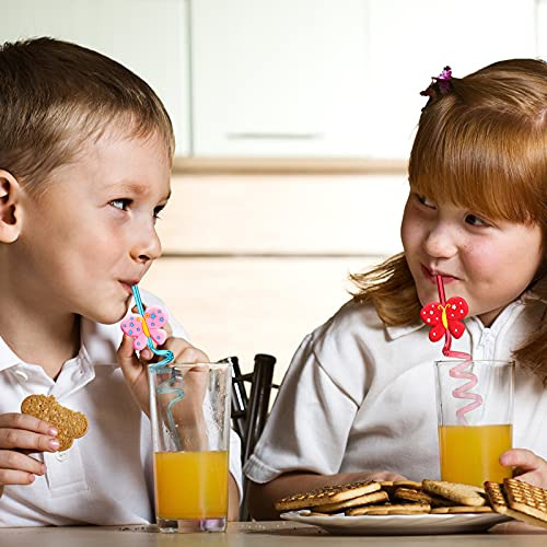 24 Butterfly Drinking Straws With 2 Pcs Straws Cleaning...