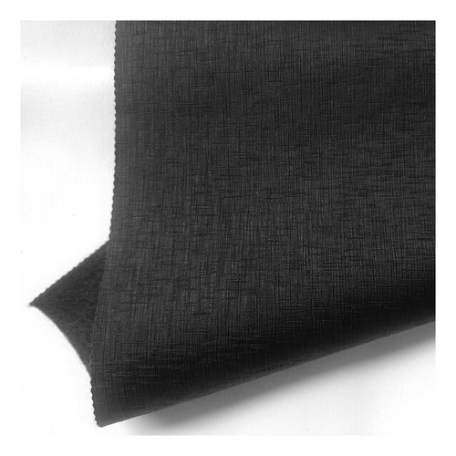 Mantel Ecocuero 1.60x1.20 Kipling Simil Tela Lino Chenille Color Negro