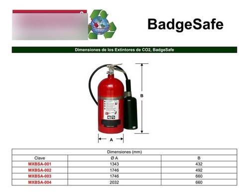 Extintor Bc De Co2 Para Casas, Mxbsa-003, 6.8kg, Clase B,c